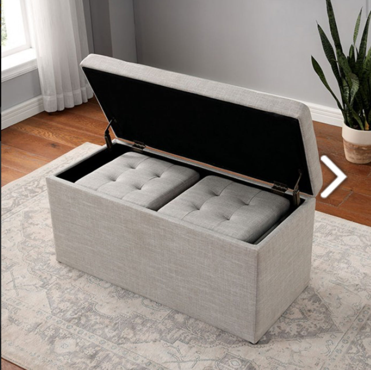 BENCH WITH 2 OTTOMANS