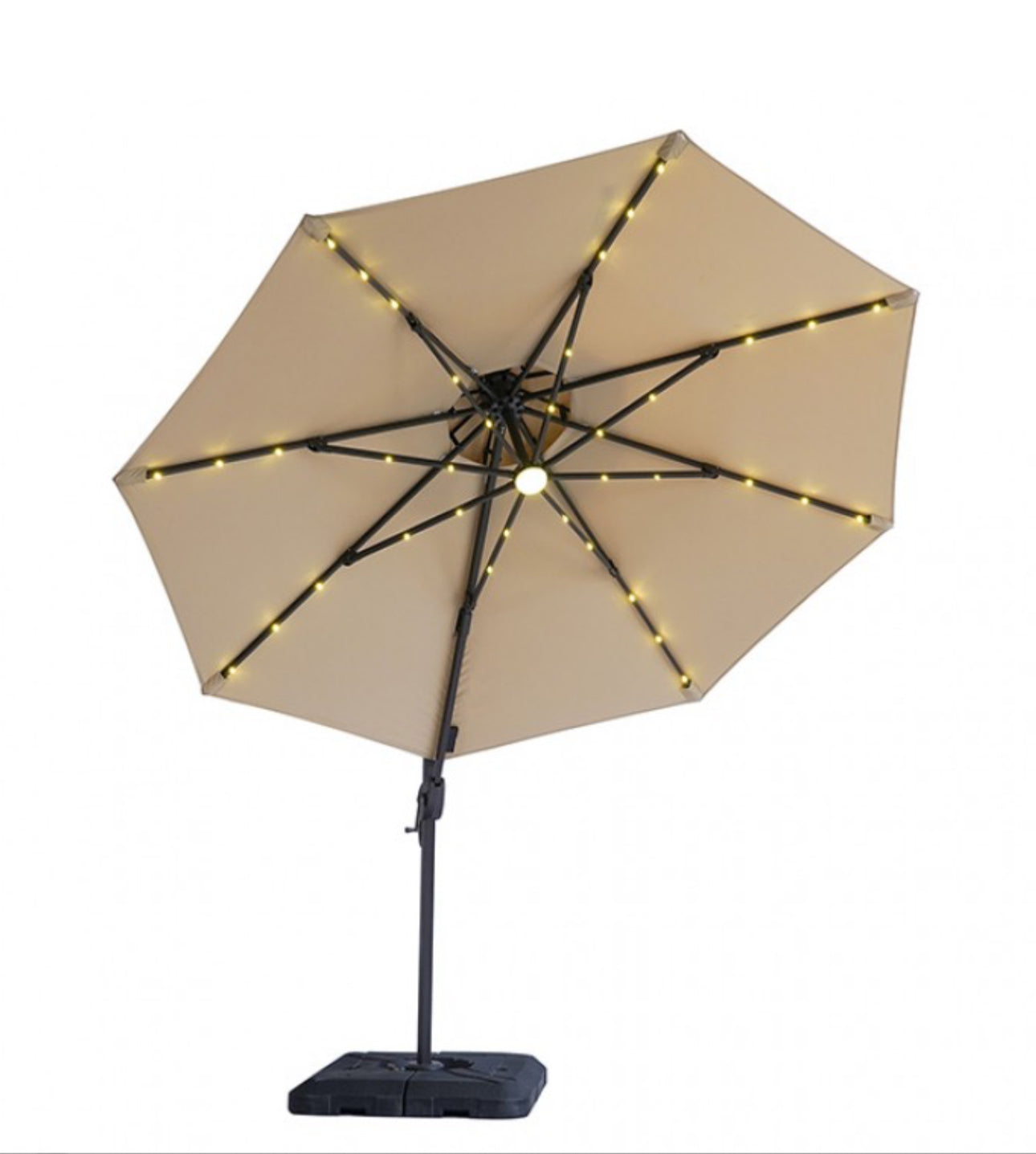 gold patio umbrella 10FT UMBRELLA WITH LED LIGHTS – MJS FURNITURE SHOP