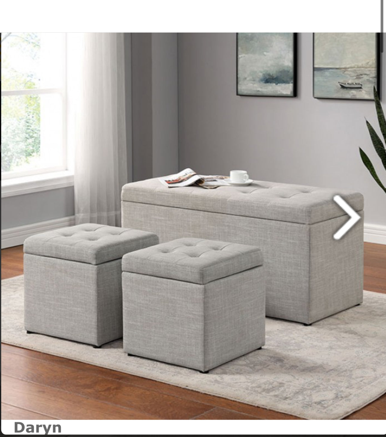 BENCH WITH 2 OTTOMANS