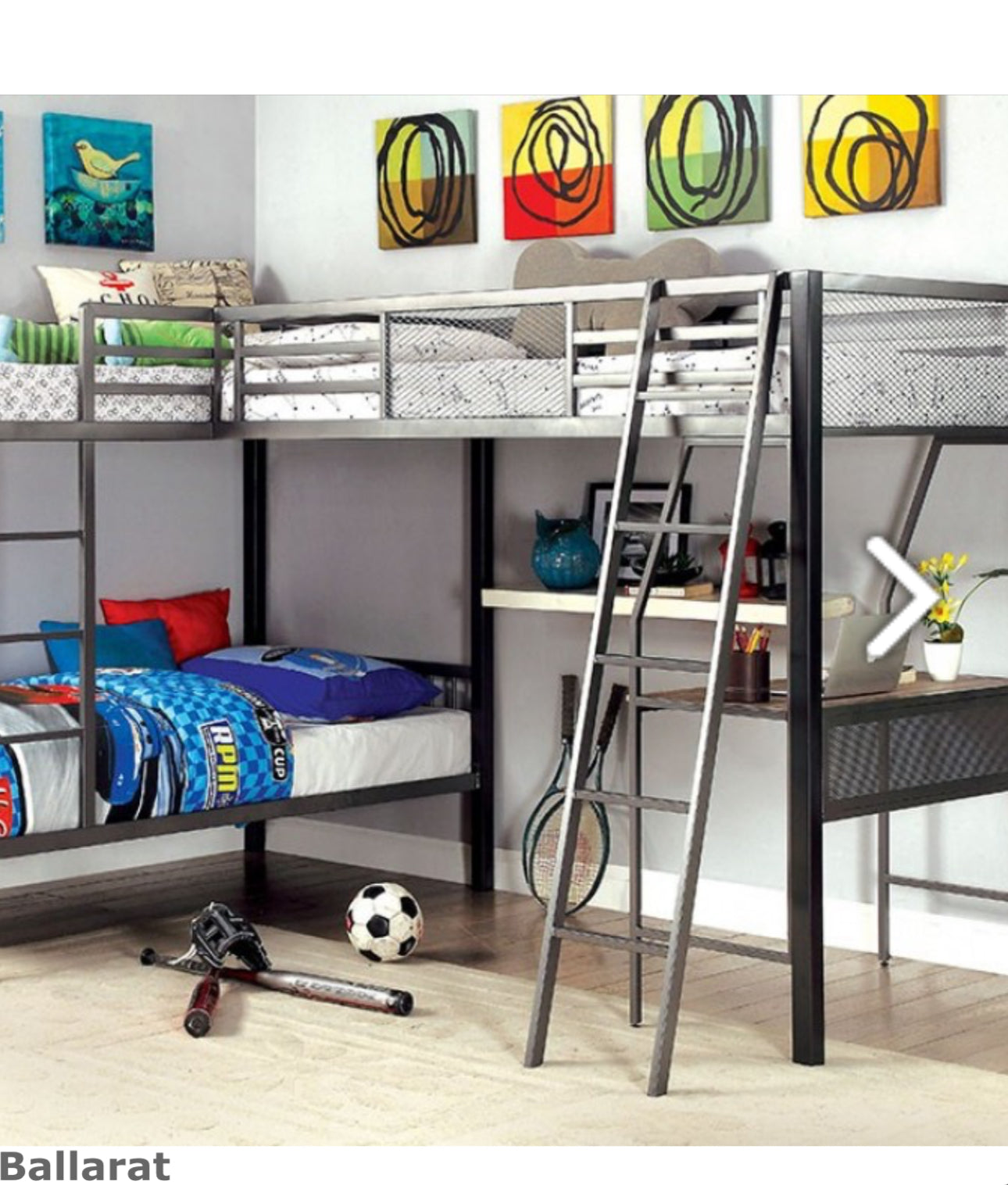 TRIPE TWIN BED WITH DESK