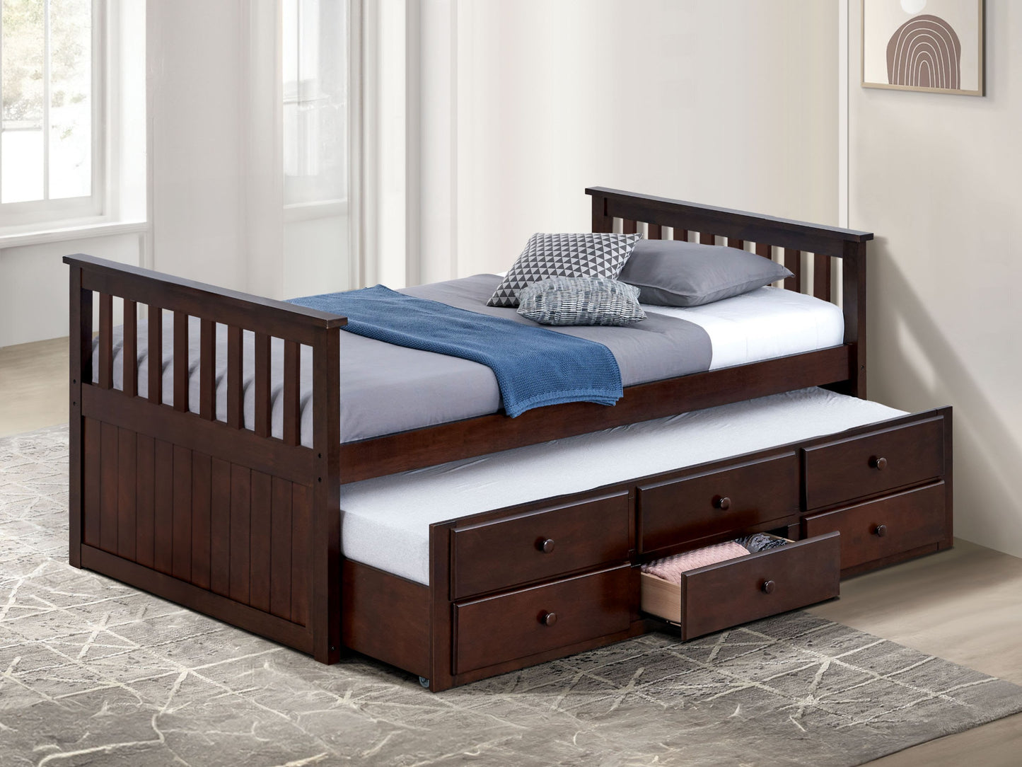 TWIN DAY BED WITH TRUNDLE