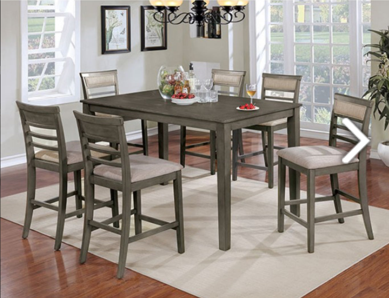 7PC COUNTER HEIGHT DINING SET
