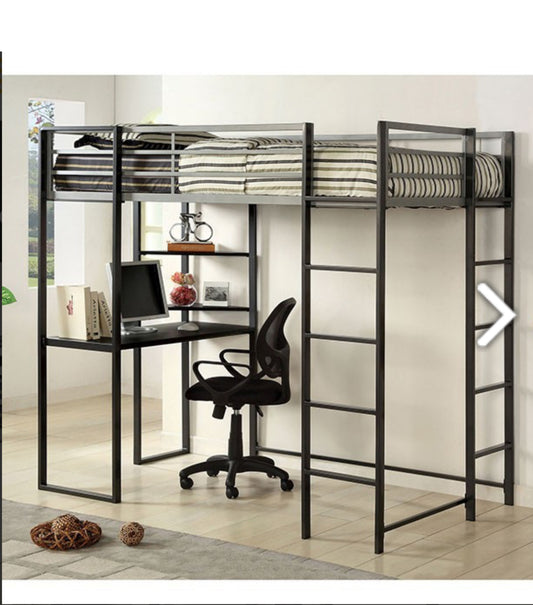 LOFT BED WITH DESK AND CHAIR