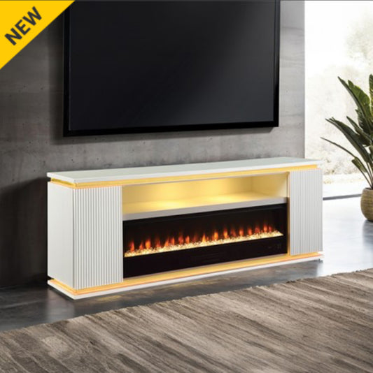 MEDEA 71" TV STAND W/ ELECTRIC FIRE PLACE