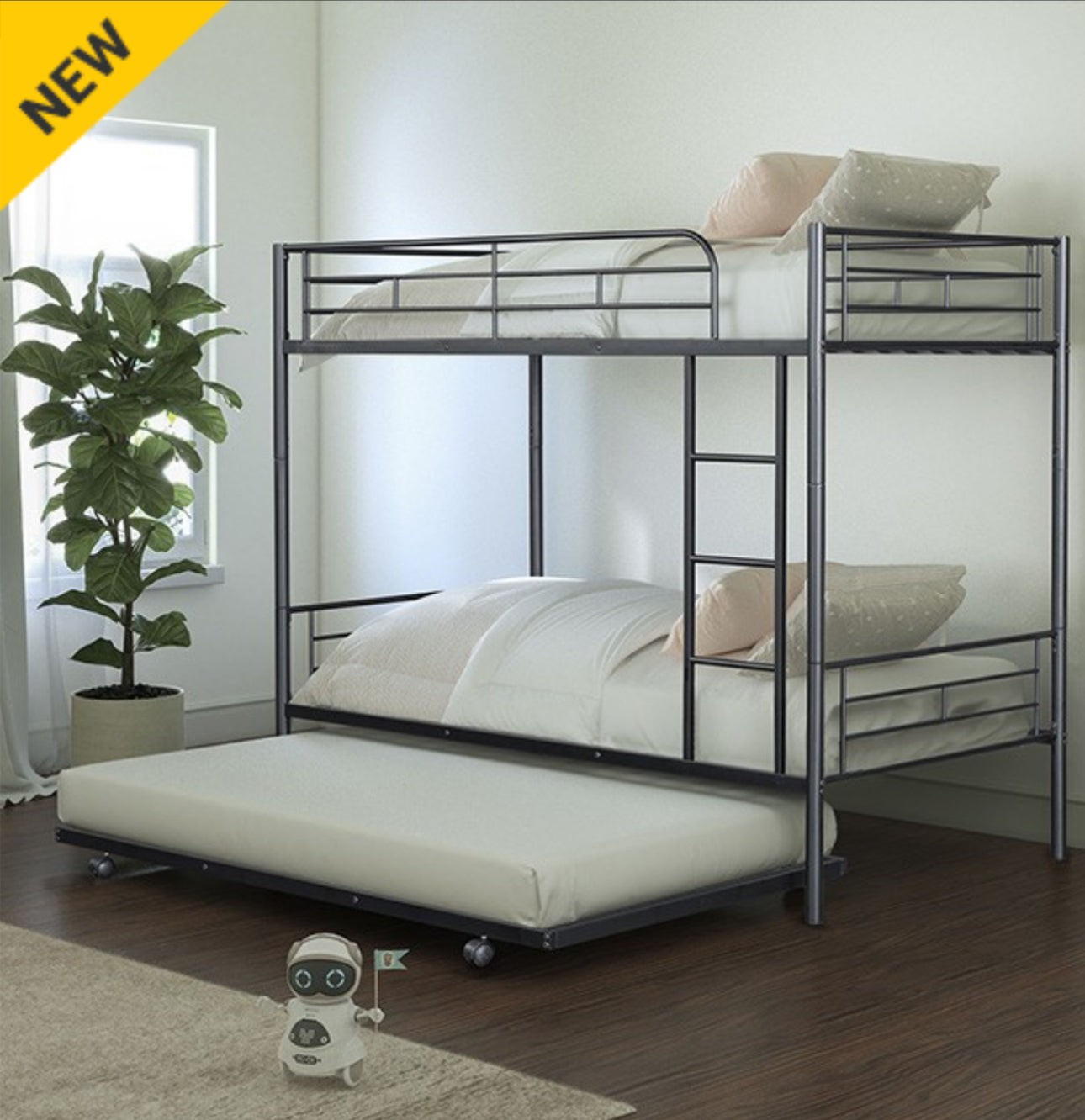 TWIN OVER TWIN BUNK BED WITH TRUNDLE