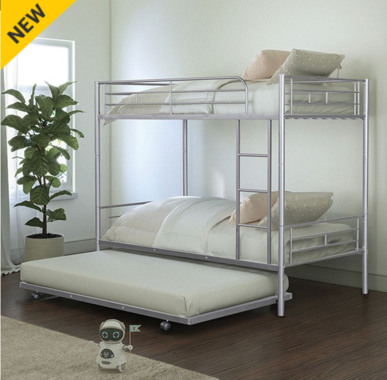 TWIN OVER TWIN BUNK BED WITH TRUNDLE