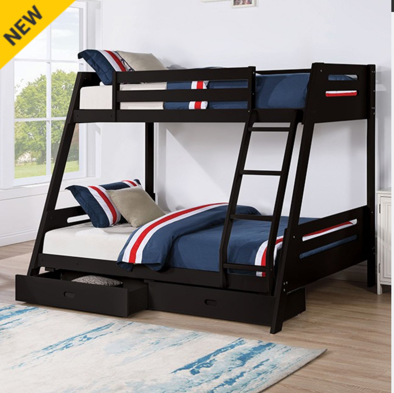 TWIN OVER FULL BUNK BED WITH DRAWERS