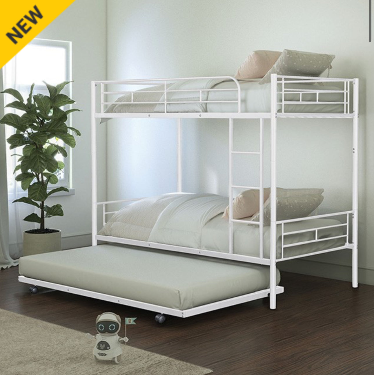 TWIN OVER TWIN BUNK BED WITH TRUNDLE